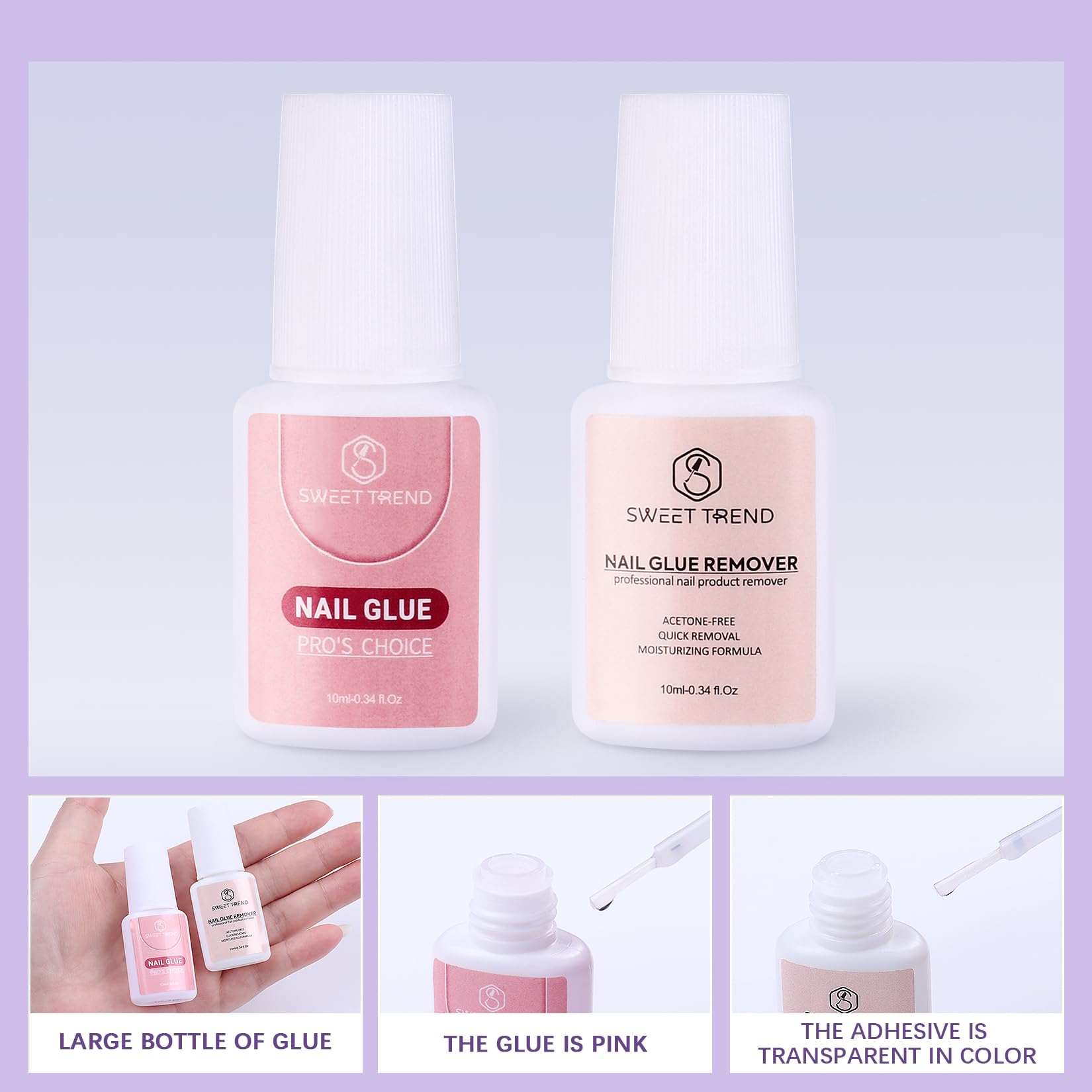 Sweet Trend nail glue and remover application set