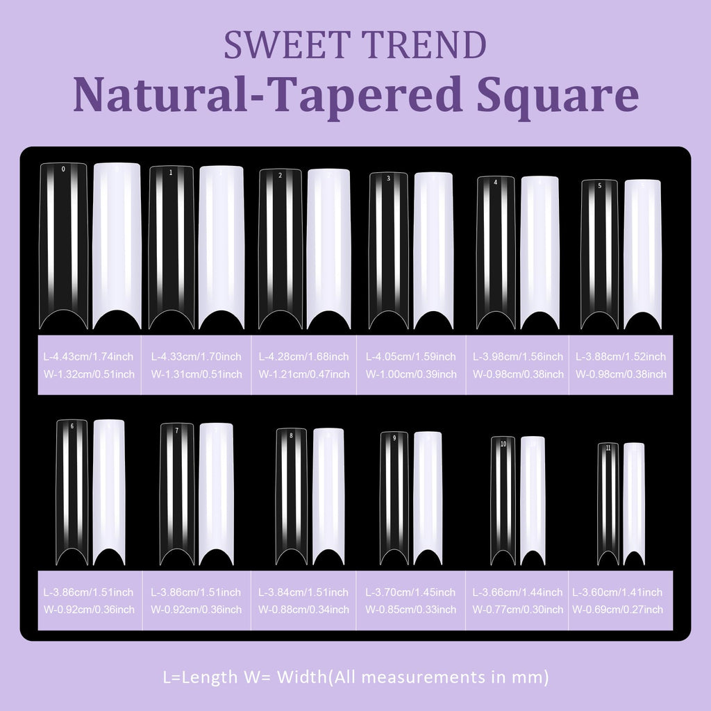 Extra long straight fake nail tips for custom manicure