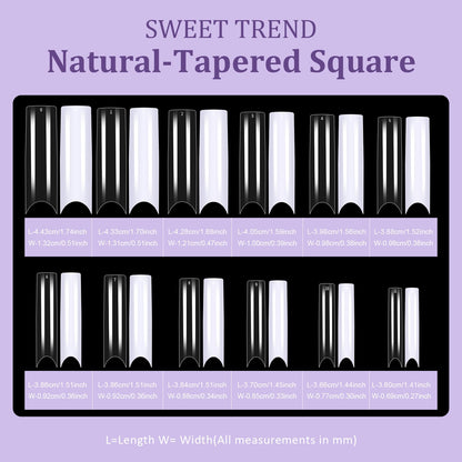 Extra long straight fake nail tips for custom manicure