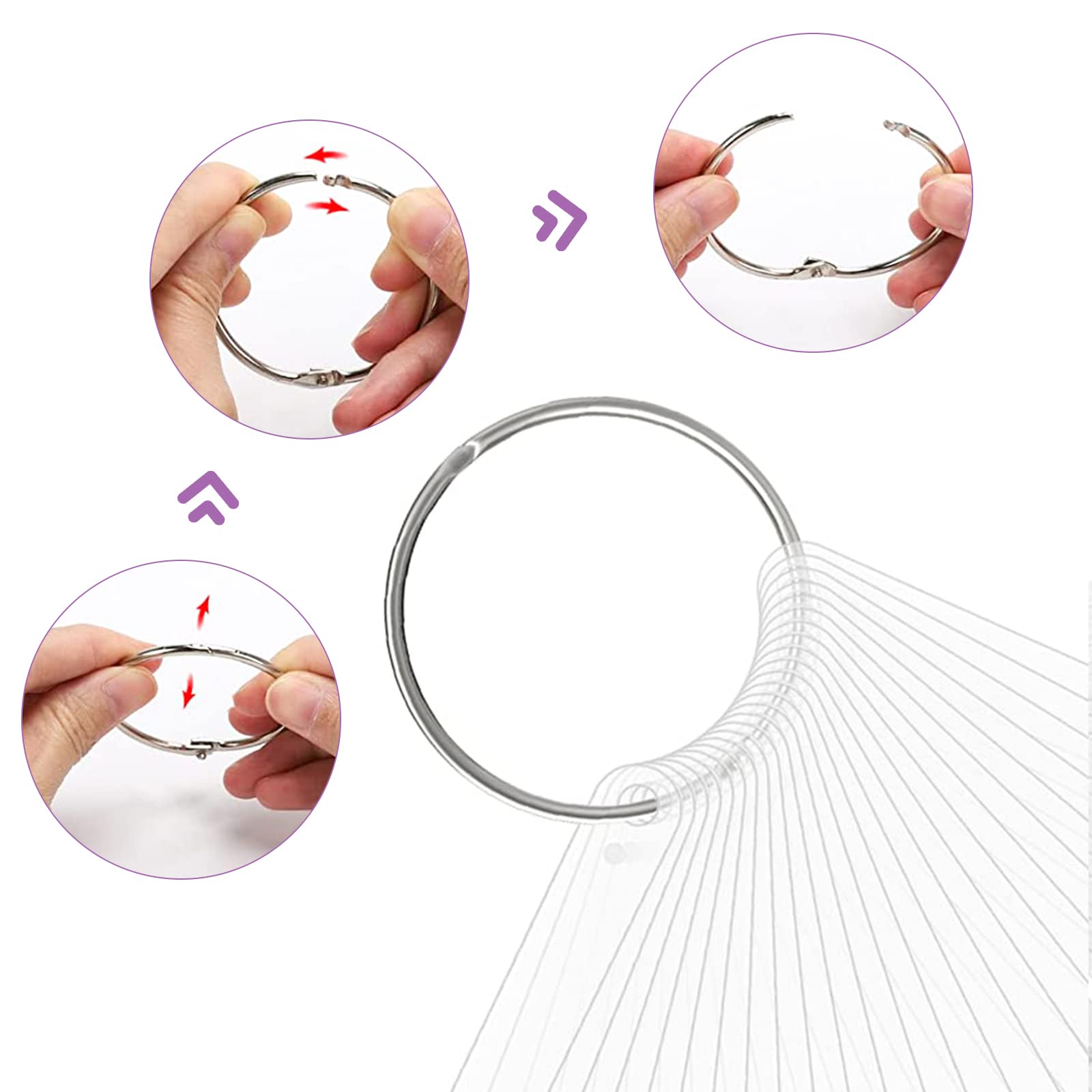 Bqan nail art swatch sticks arranged on a metal ring