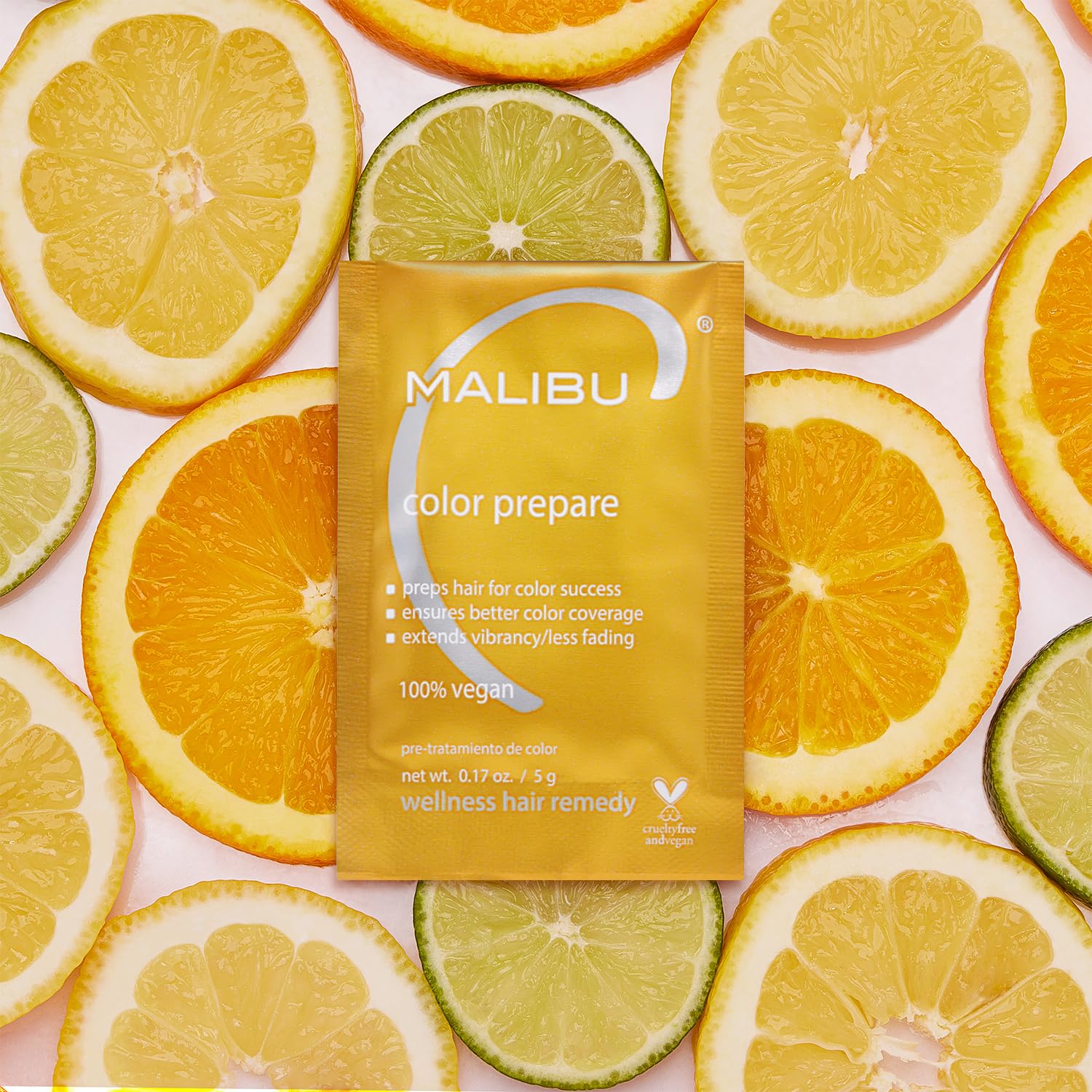 Malibu C pre color hair treatment sachet for mineral removal