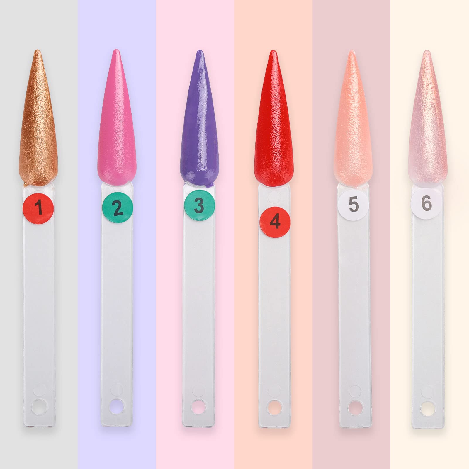 Transparent acrylic nail tips for professional manicure color display
