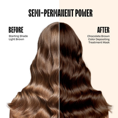 Overtone color depositing mask for brown hair texture and consistency