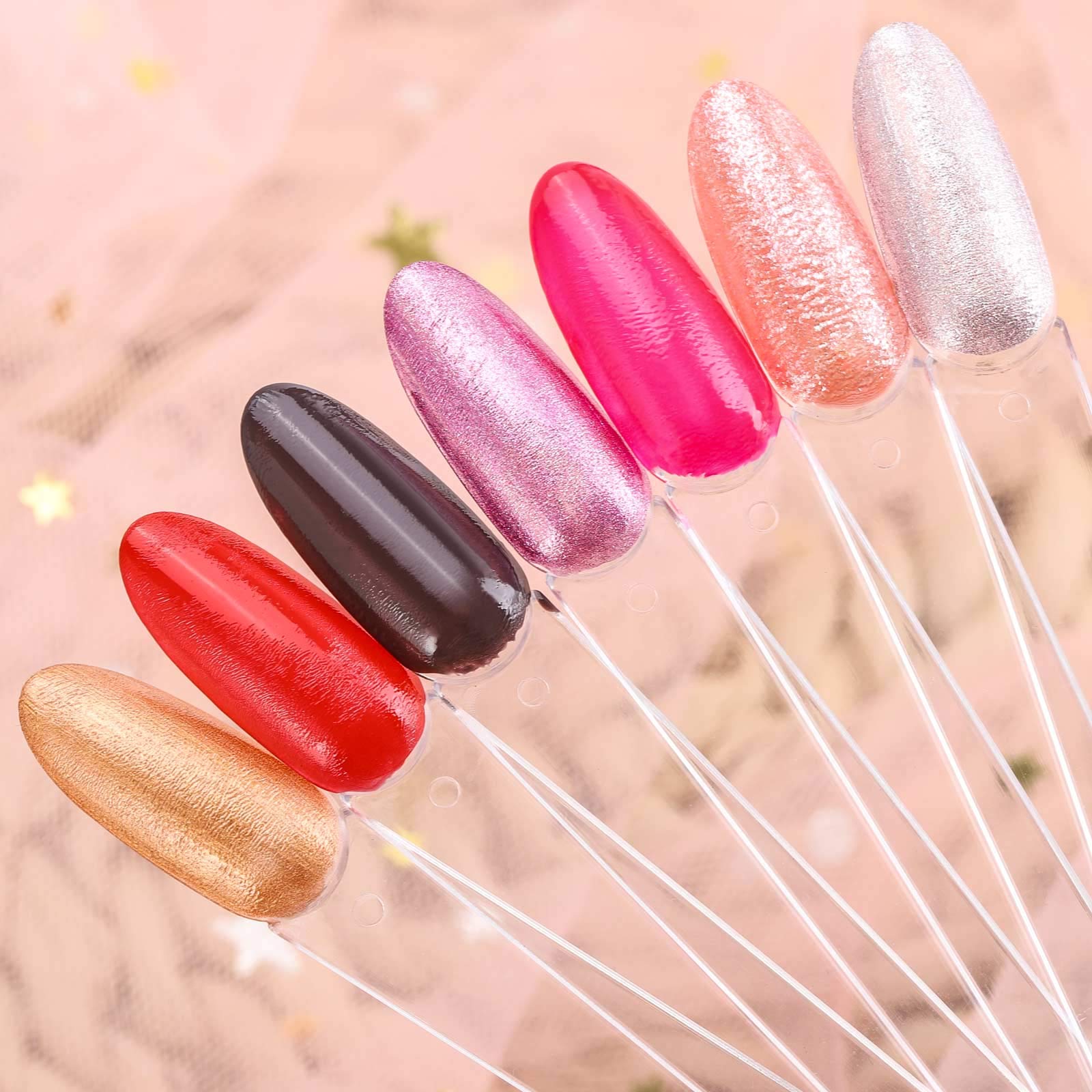 Fan-shaped nail art practice sticks for color display