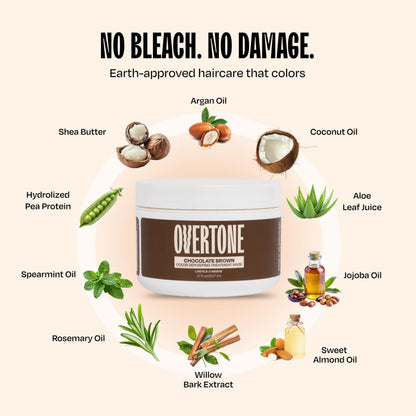 Overtone authentic vegan cruelty free hair color product layout