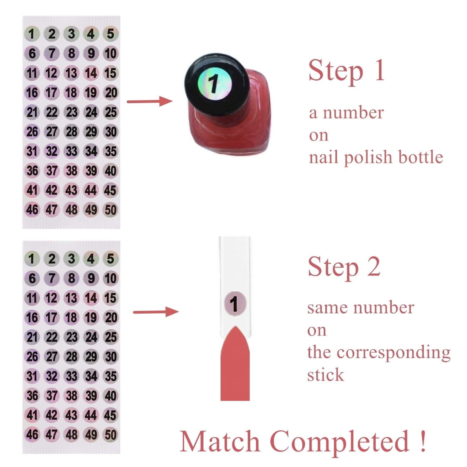 Fenkon transparent nail color display sticks fanned out