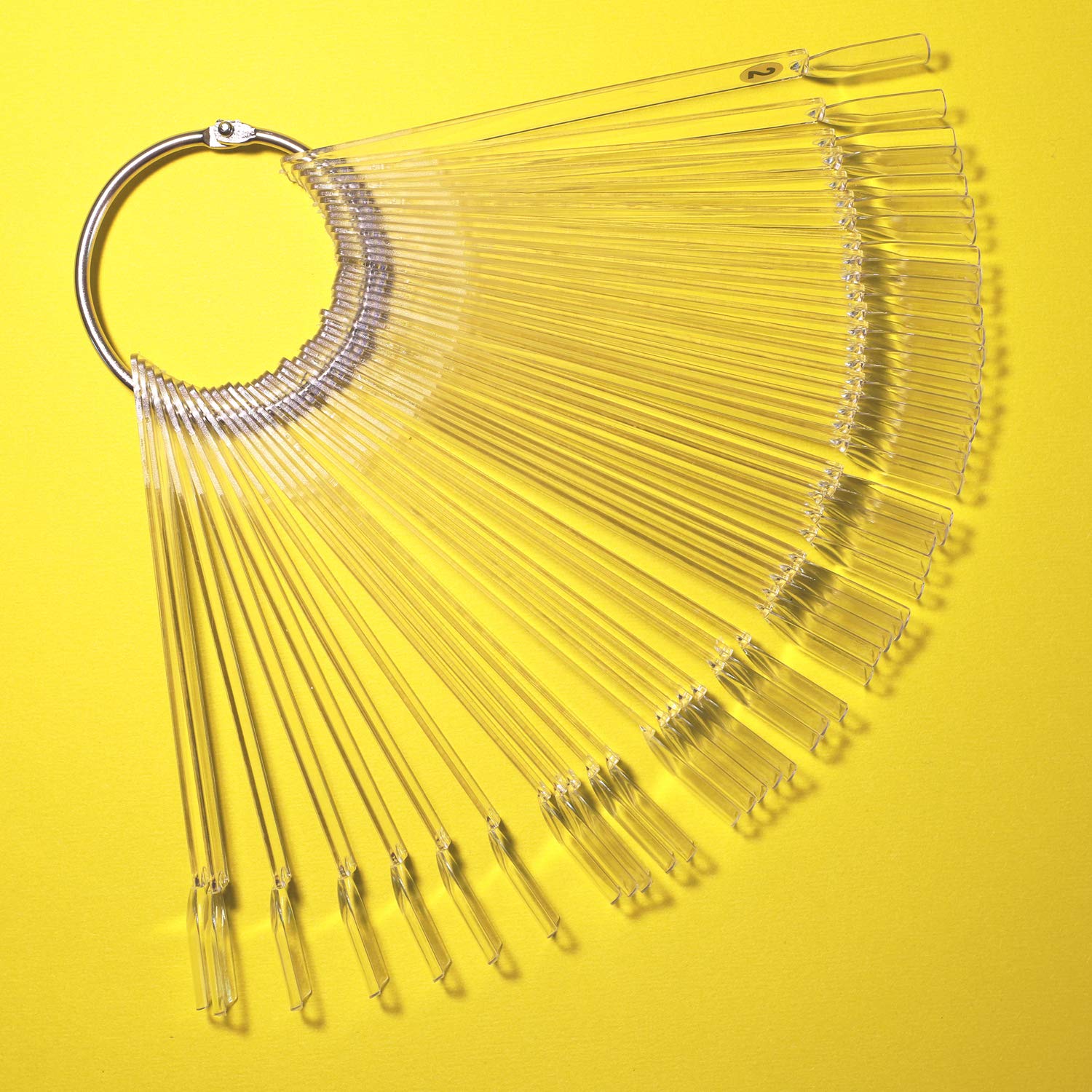 Metal split ring holding 50 transparent nail sticks