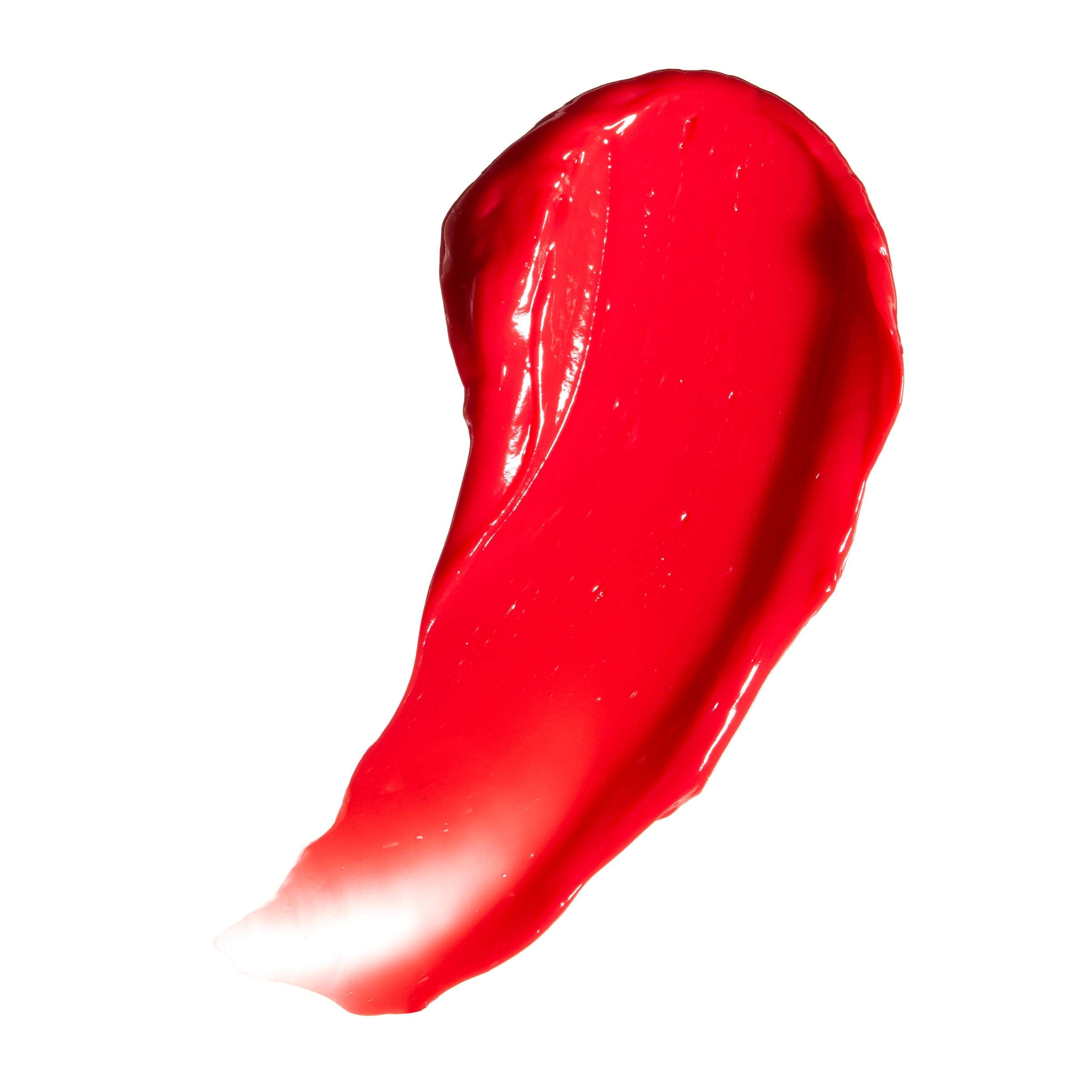 Rich red depositing hair treatment cream squeezed onto a clean white background