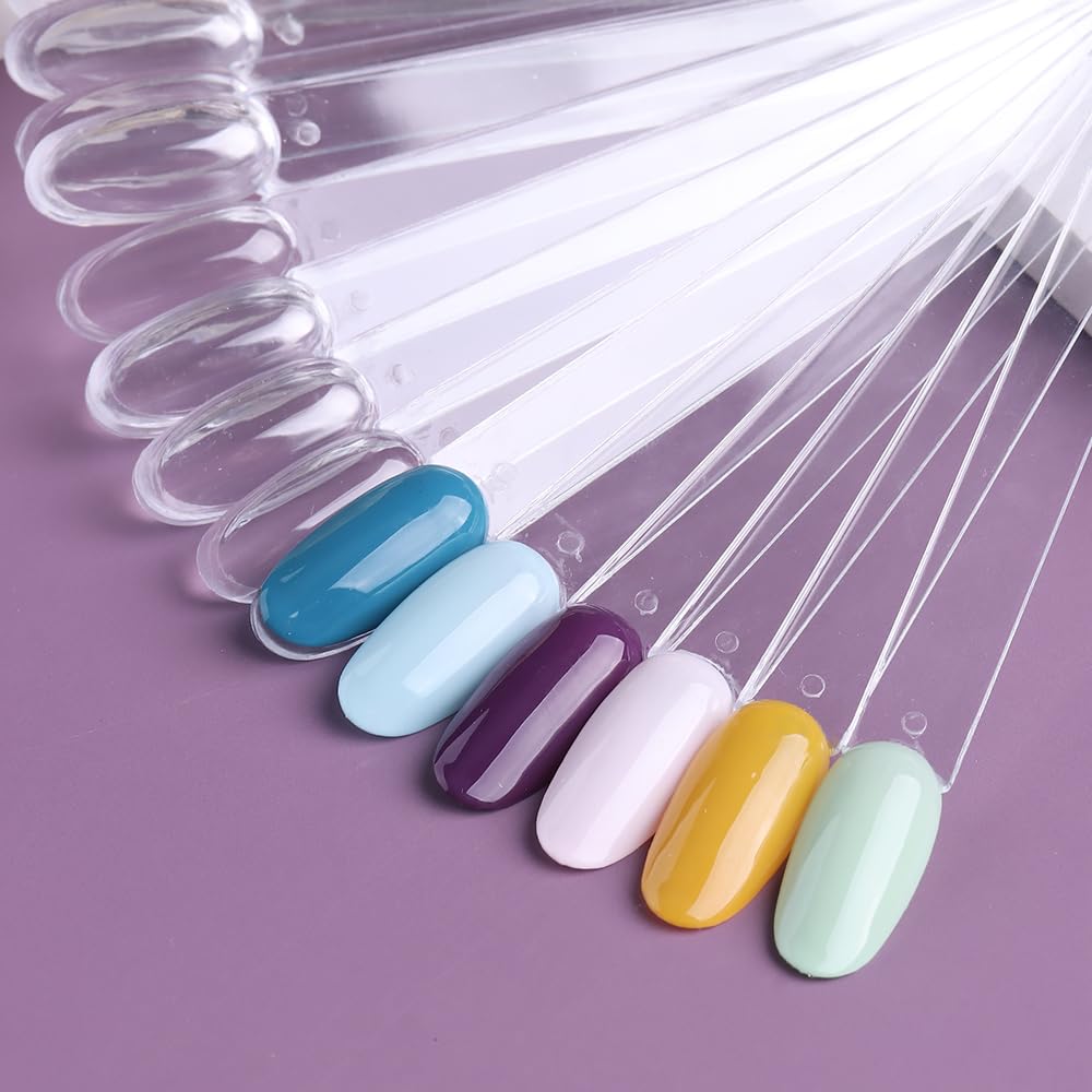 Professional nail art training supplies with smooth acrylic tips.