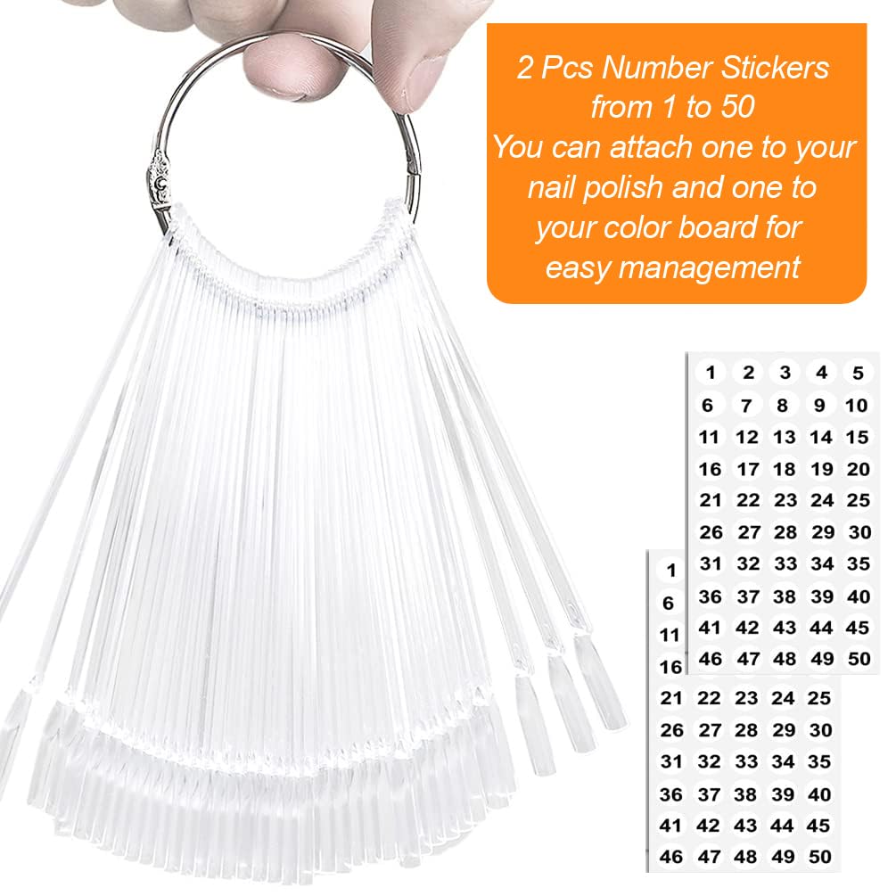 Jassins nail swatch sticks fanned out on metal ring