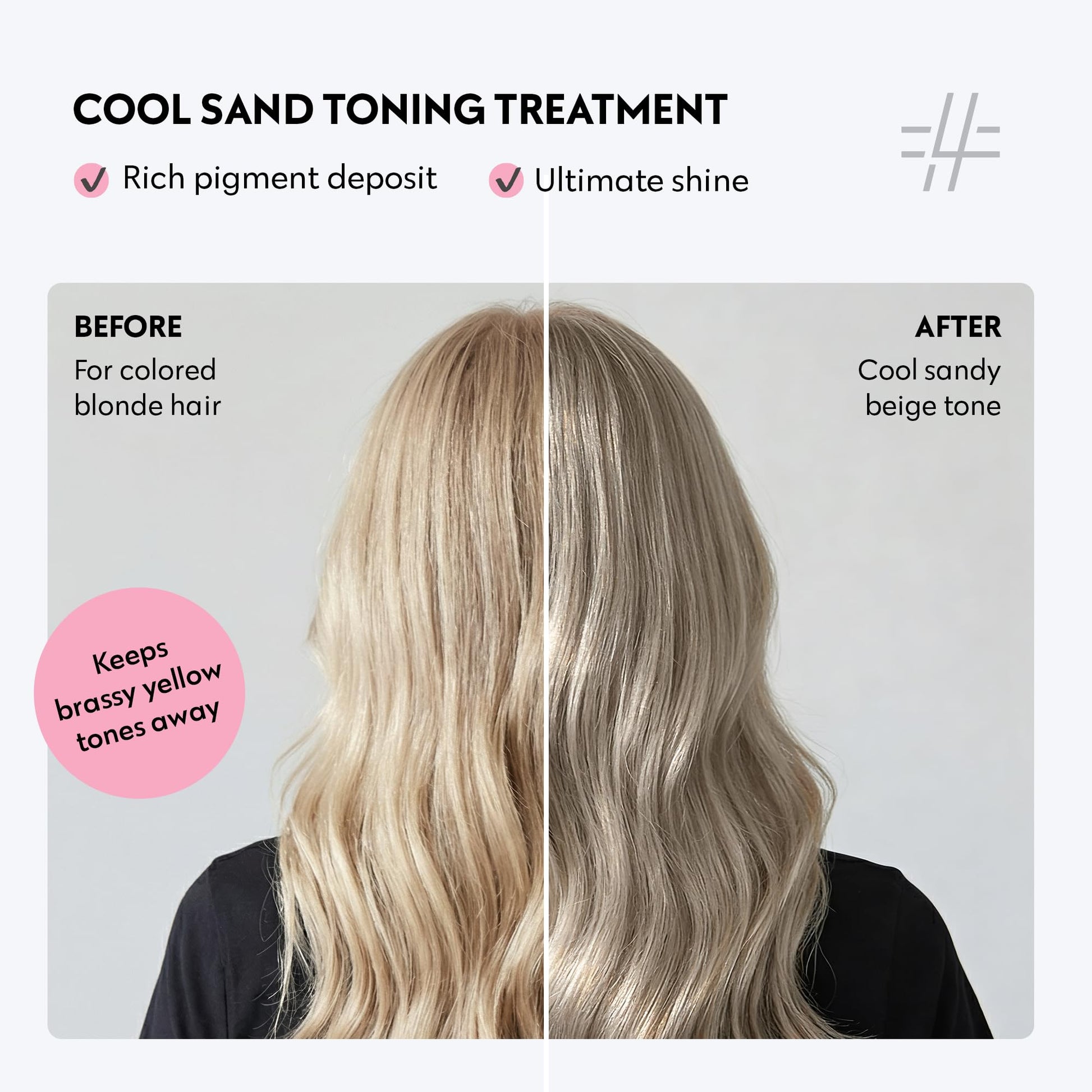 Four Reasons Color Mask Cool Sand Blonde conditioning hair gloss texture preview for cooling yellow tones
