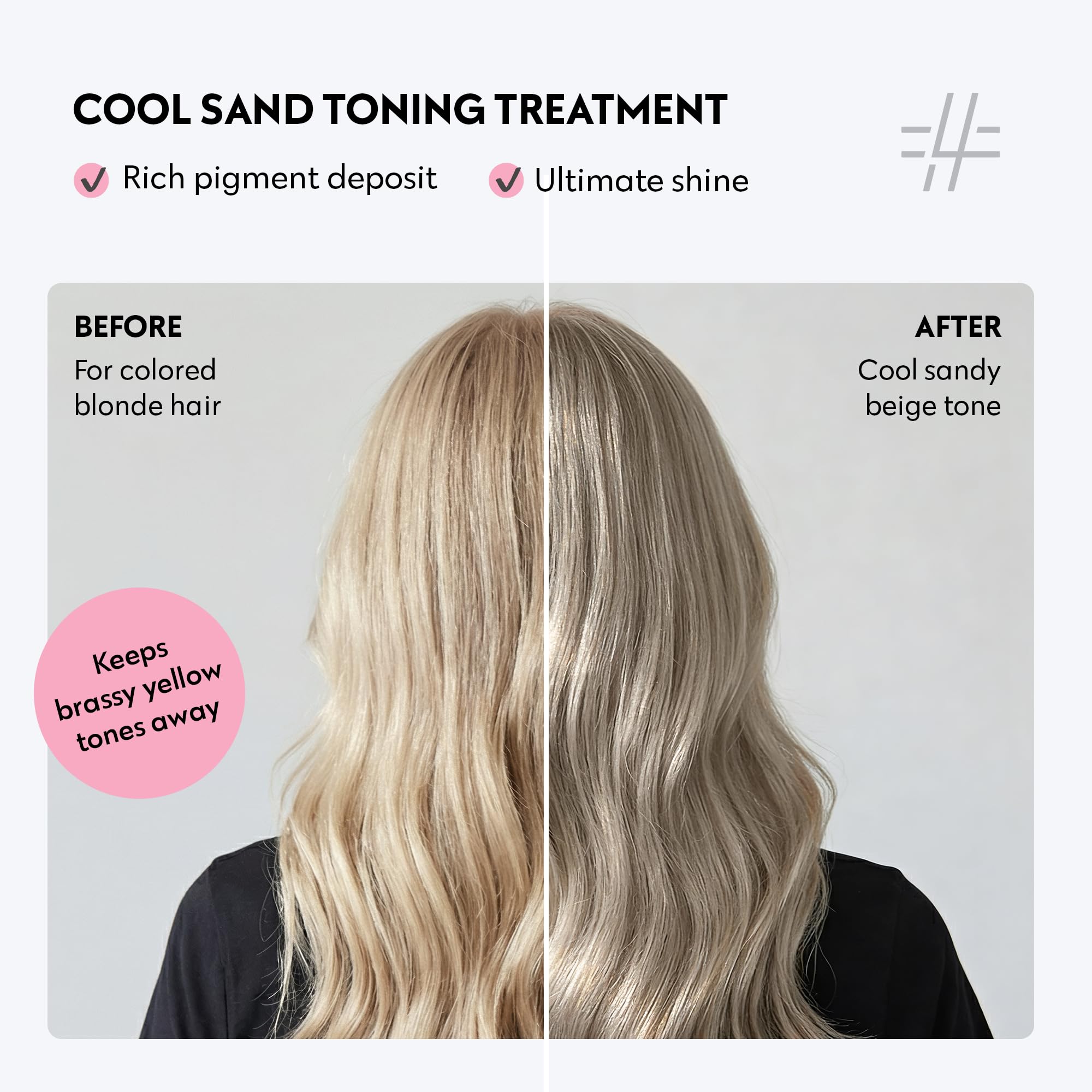 Four Reasons Color Mask Cool Sand Blonde conditioning hair gloss texture preview for cooling yellow tones