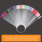 Close up of Jassins transparent nail polish display sticks