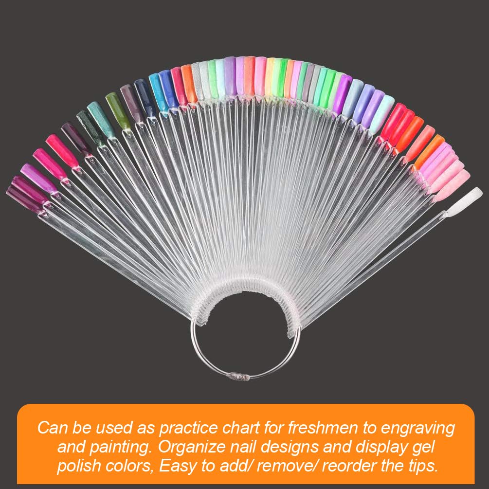 Close up of Jassins transparent nail polish display sticks