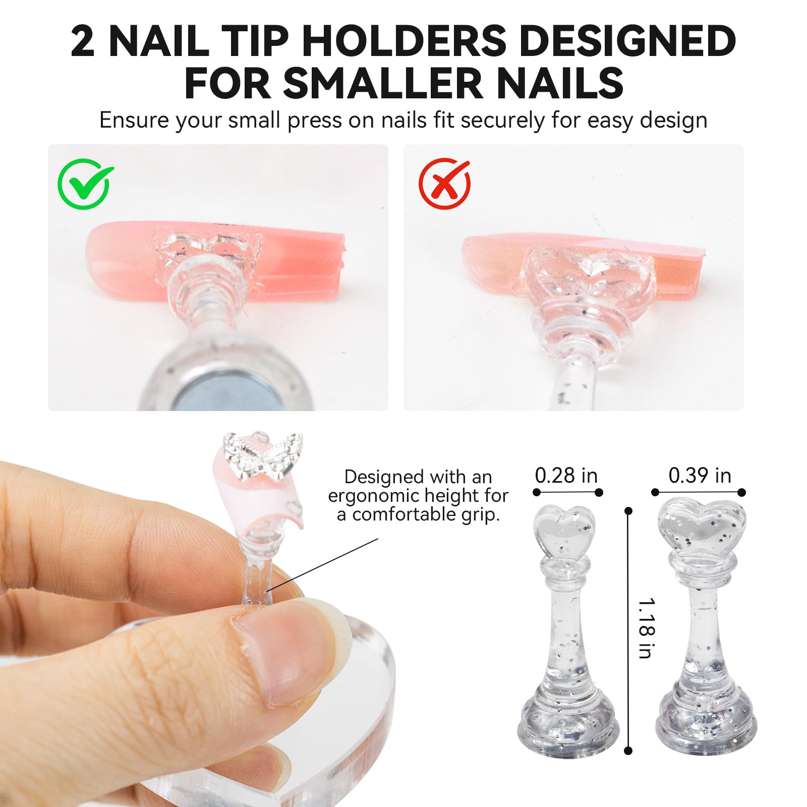 Professional nail art setup showing press on nails on magnetic stands.