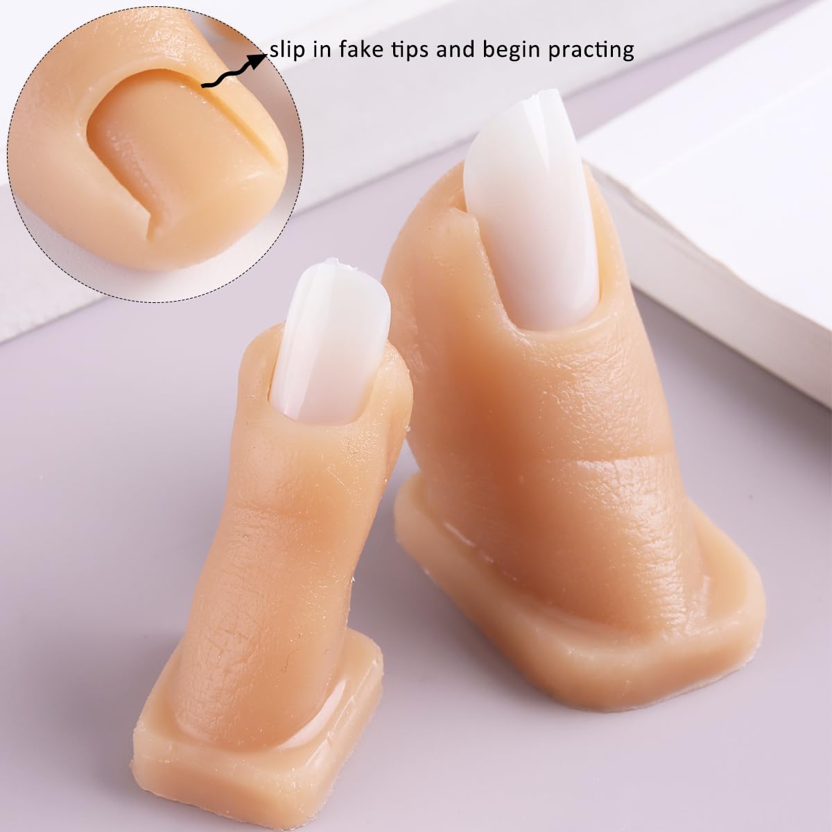 Silicone flexible pedicure mannequin finger for acrylic training