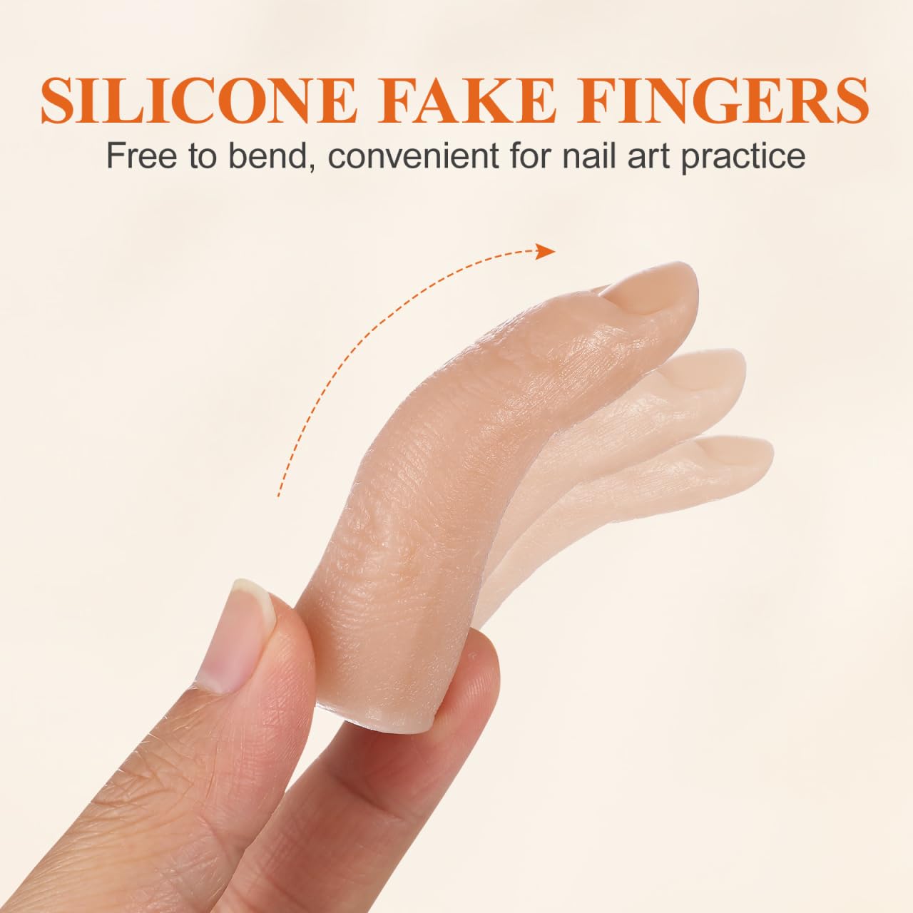 Close up of silicone practice finger texture