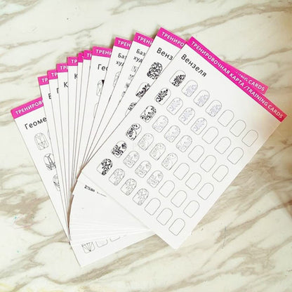 Full set of 12 manicure training sheets for beginners