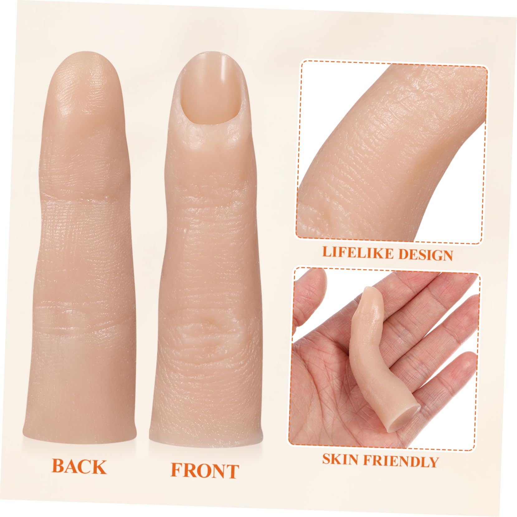 Flexible silicone finger model for manicure training