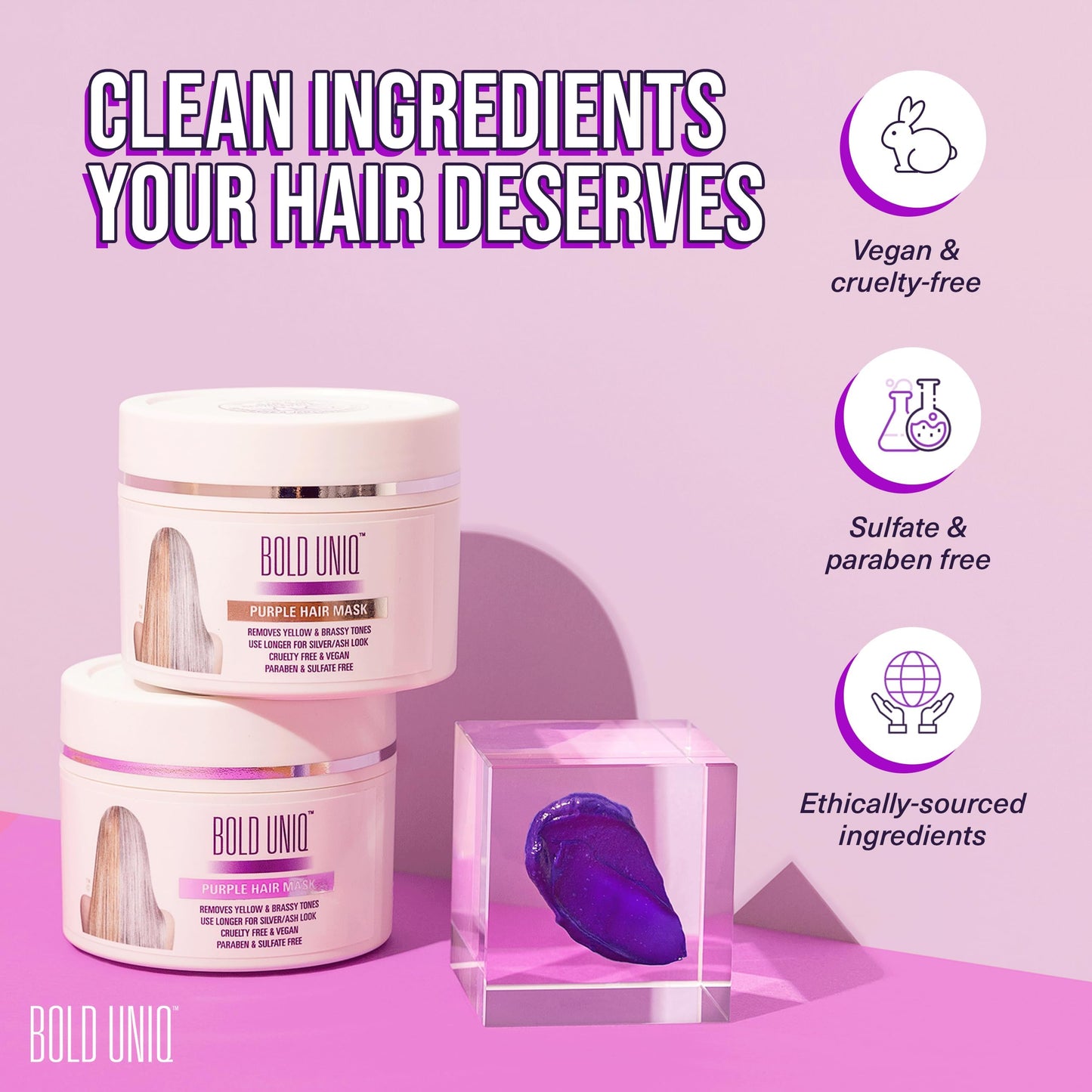 Bold Uniq hair color corrector jar showing product instructions