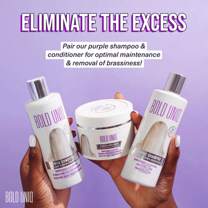 Bold Uniq deeply hydrating brassy hair neutralizer jar on display
