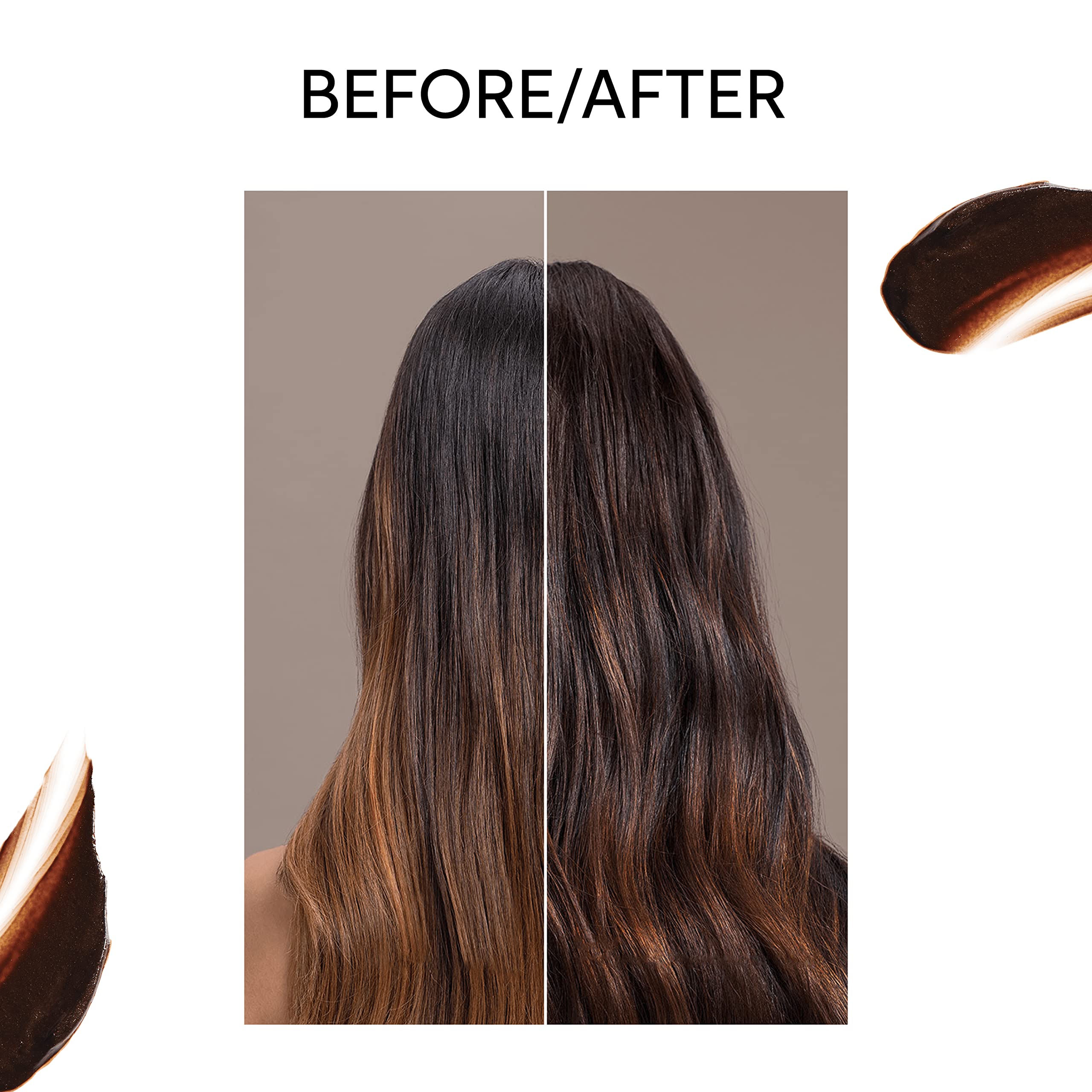 Zero damage silicone free color refreshing masque formula for brown hair