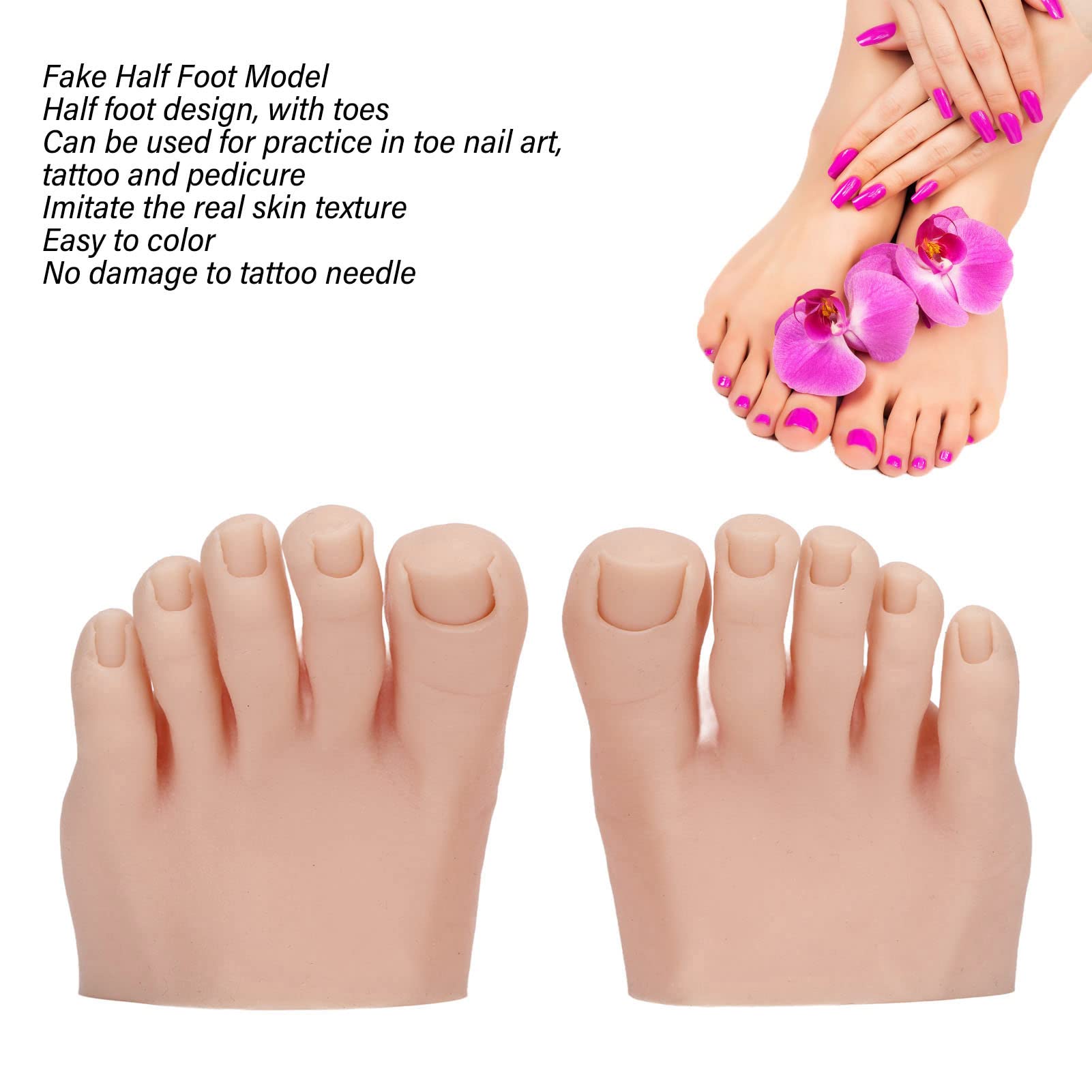 Pair of silicone feet for pedicure and tattoo practice