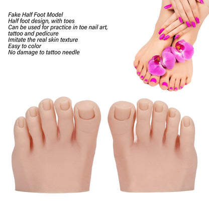 Pair of silicone feet for pedicure and tattoo practice