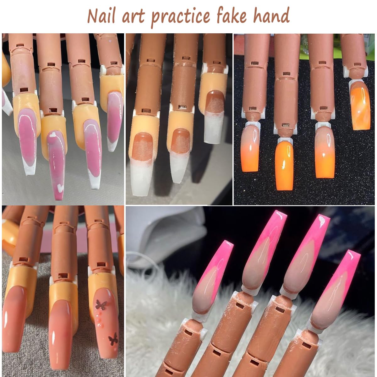 Fcozpjk fake hand for nail art beginner training