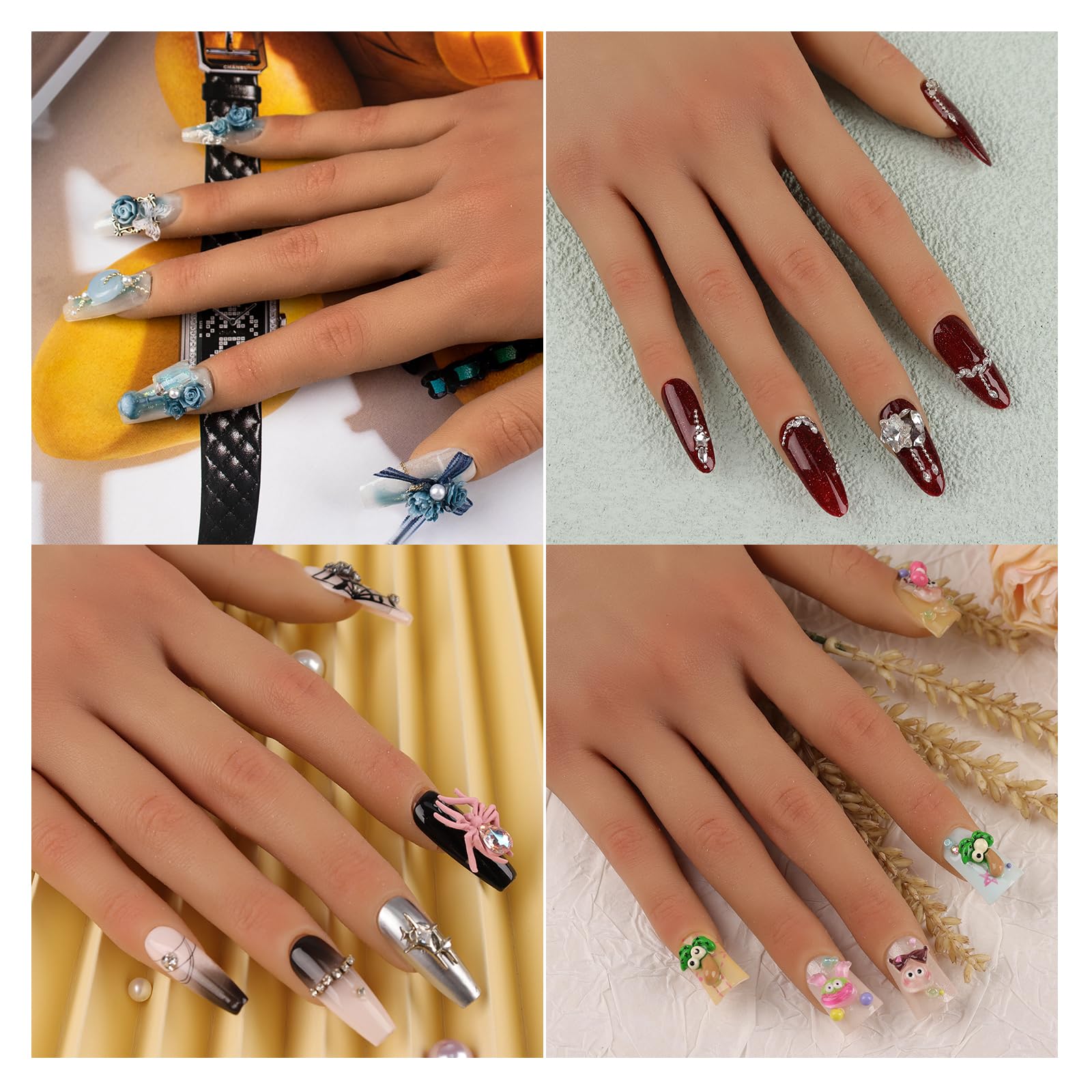 Top view of KnowU silicone hand for manicure training