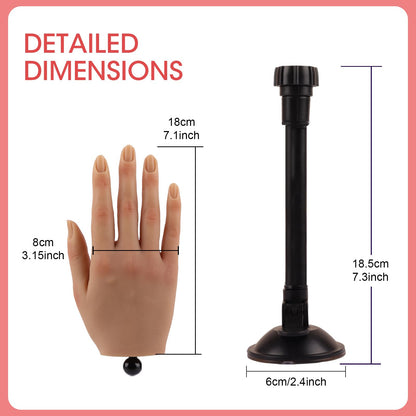 Side view of KnowU practice hand with adjustable clamp mechanism