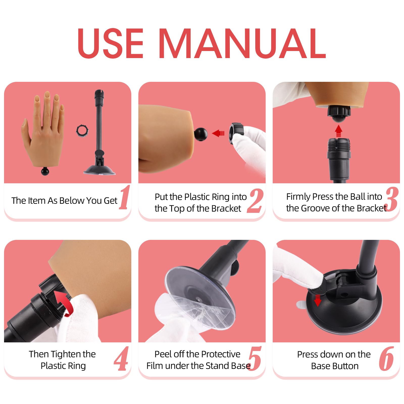 Professional nail art training hand model by KnowU