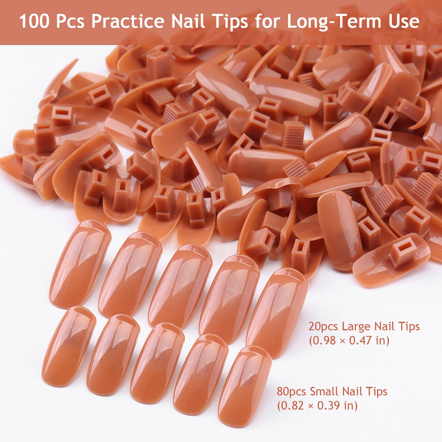 Top view of acrylic nail practice hand model for salon training