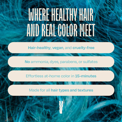 Overtone vegan and cruelty free temporary hair dye packaging details