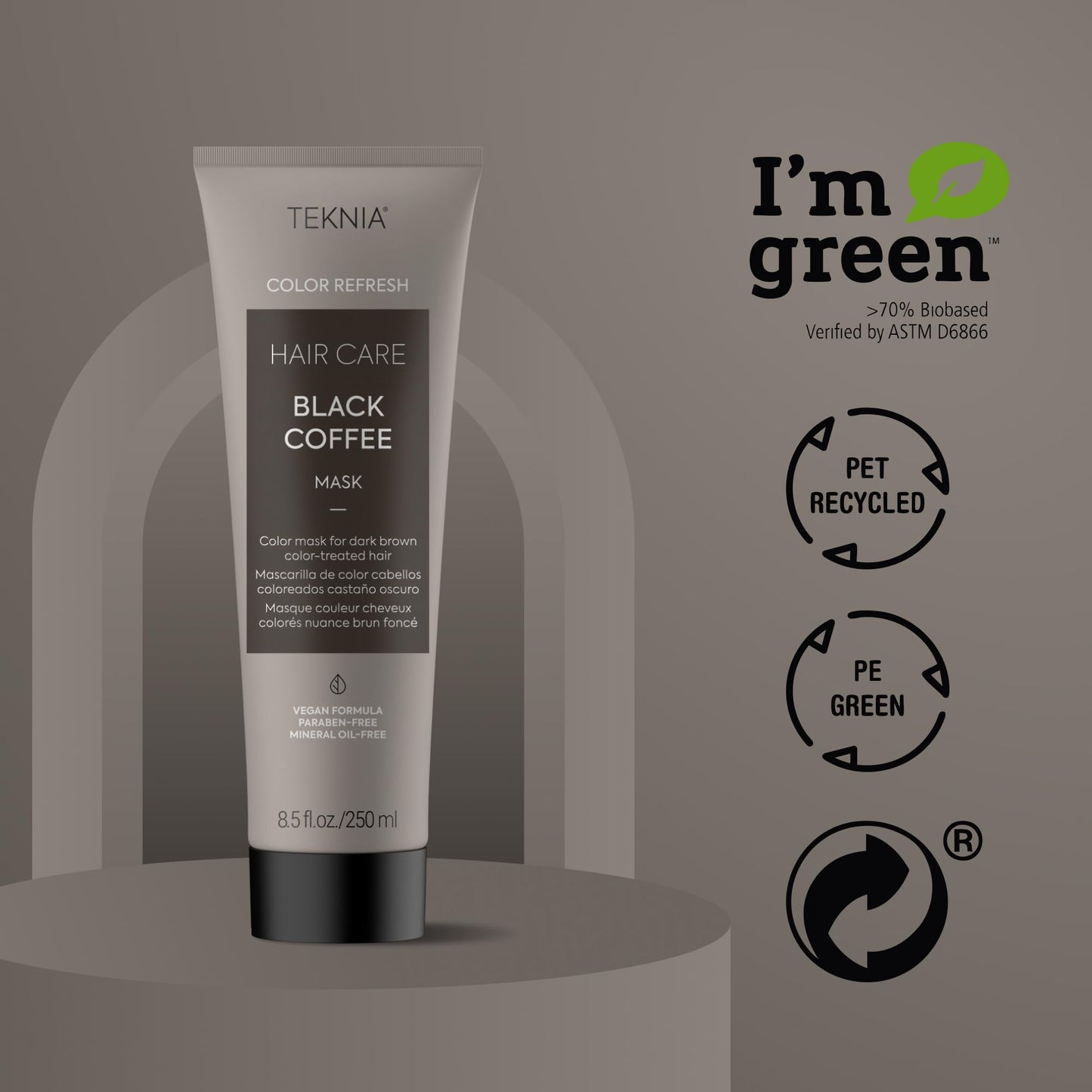 LAKMÃ‰ Teknia professional color maintenance mask texture sample suitable for dark brunette tones.