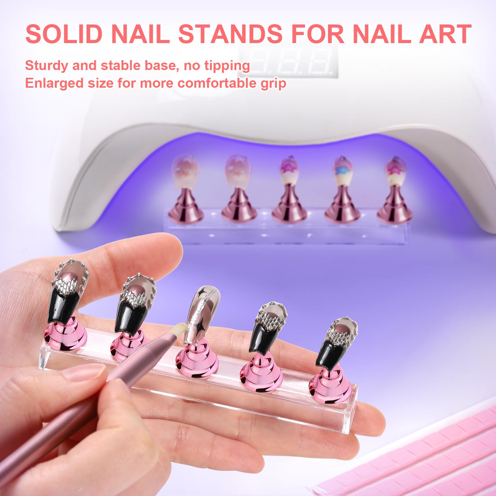 Etercycle nail holder for painting nails with reusable putty