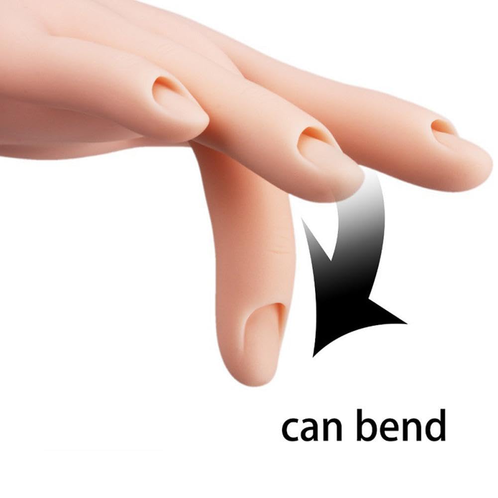 Flexible finger movement on silicone manicure training hand