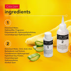 Side view of Developlus color remover packaging highlighting the aloe and soy protein ingredients.