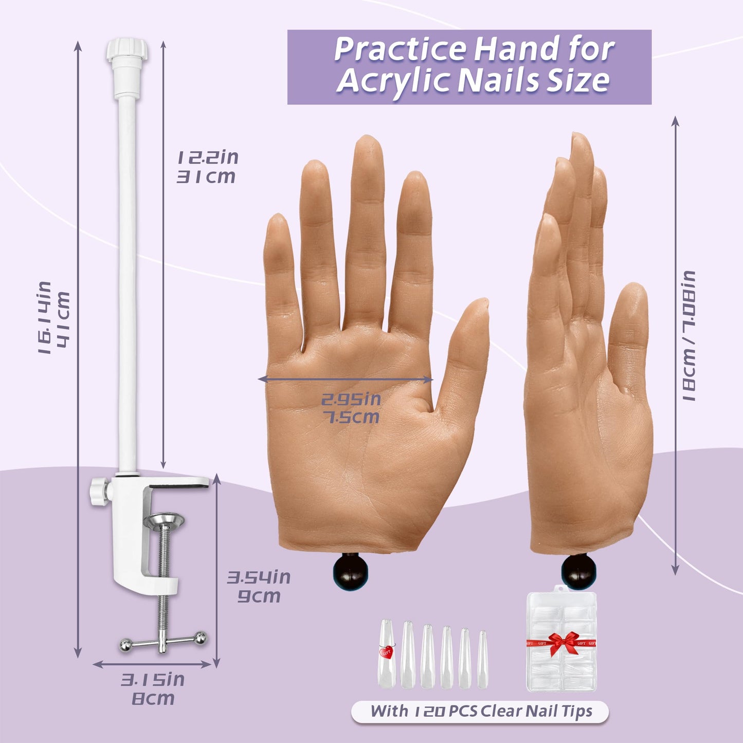 Veikmv practice hand attached to table mountable bracket