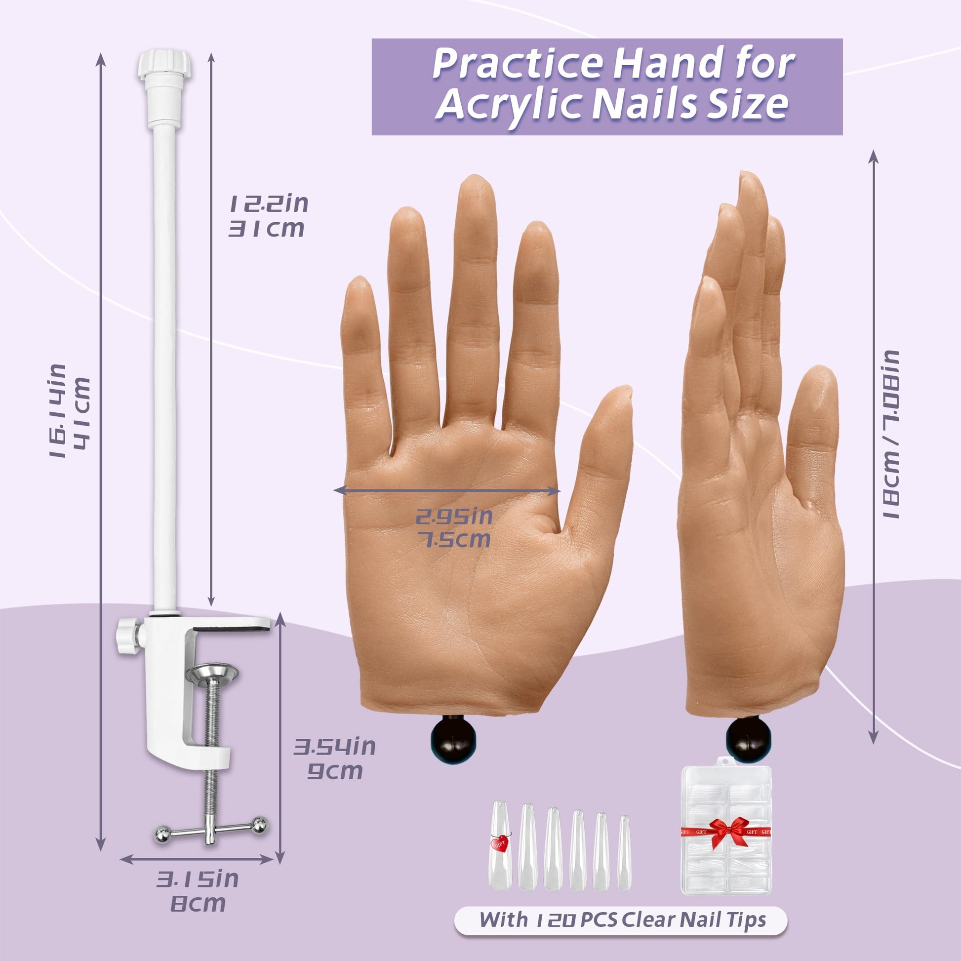 Veikmv practice hand attached to table mountable bracket