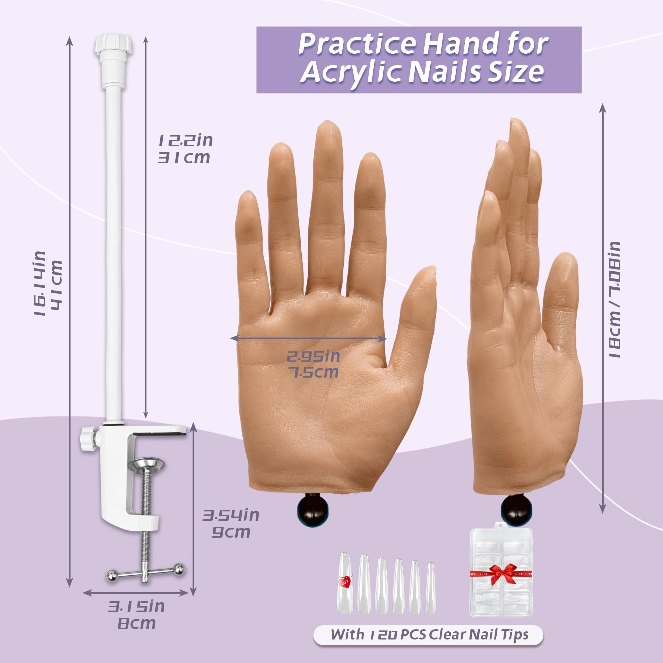 Veikmv practice hand attached to table mountable bracket