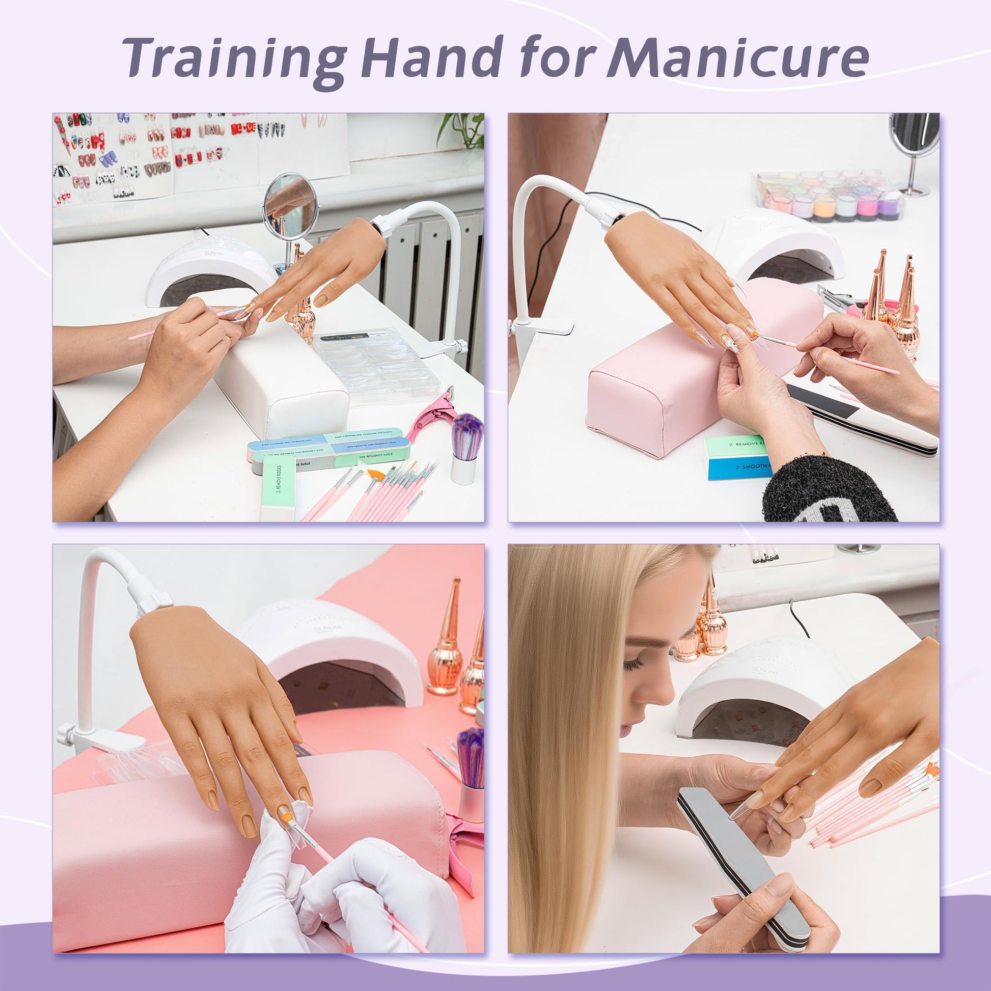 Professional nail training kit with Veikmv silicone hand