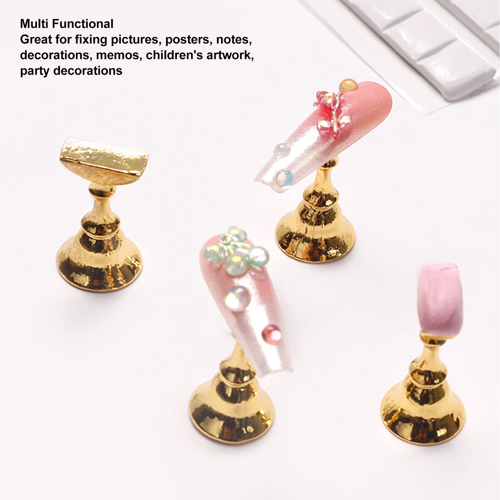 Using nail art clay to fix false tips on a stand