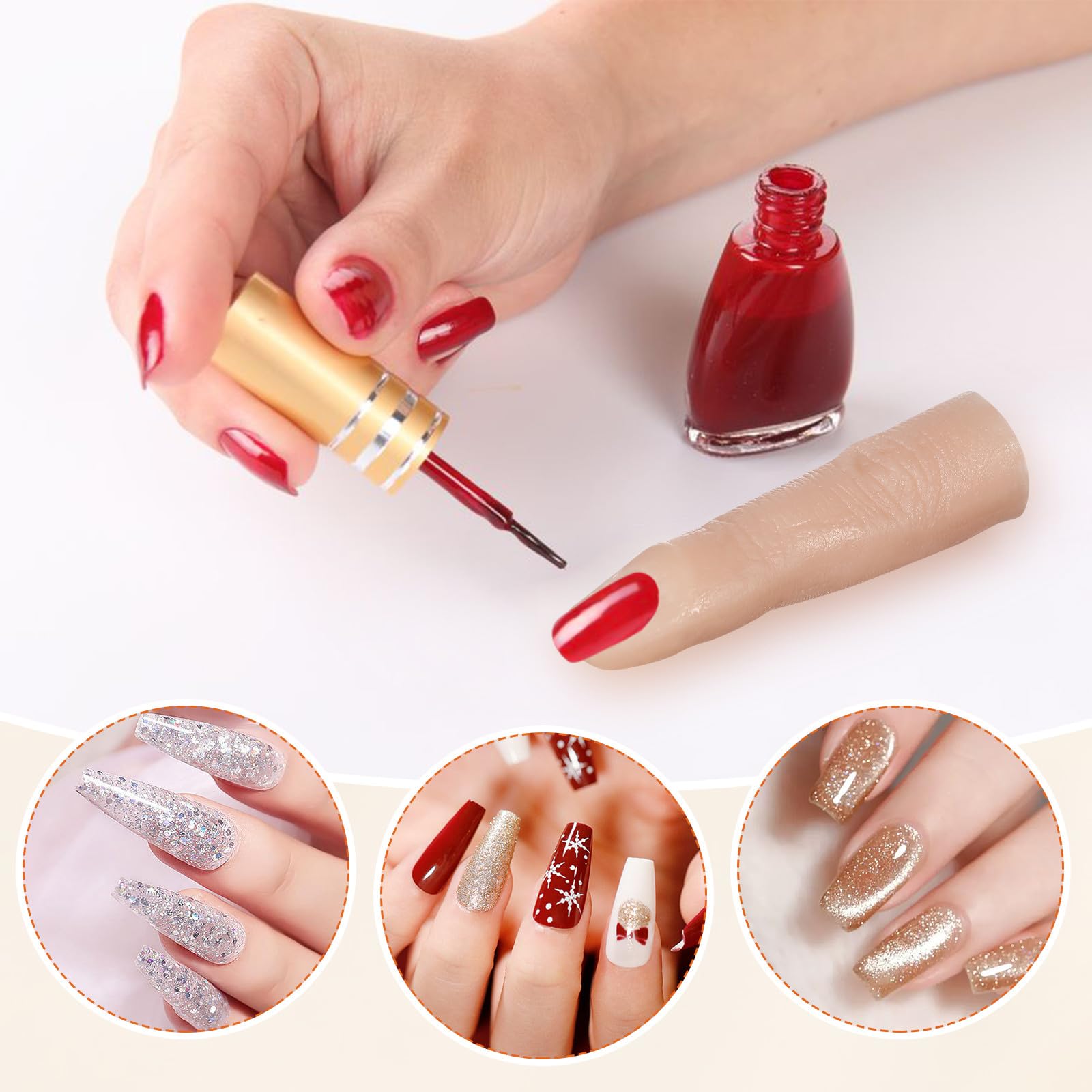 Close up of silicone nail practice model texture
