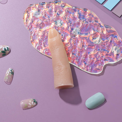 Professional nail art training finger for acrylic applications