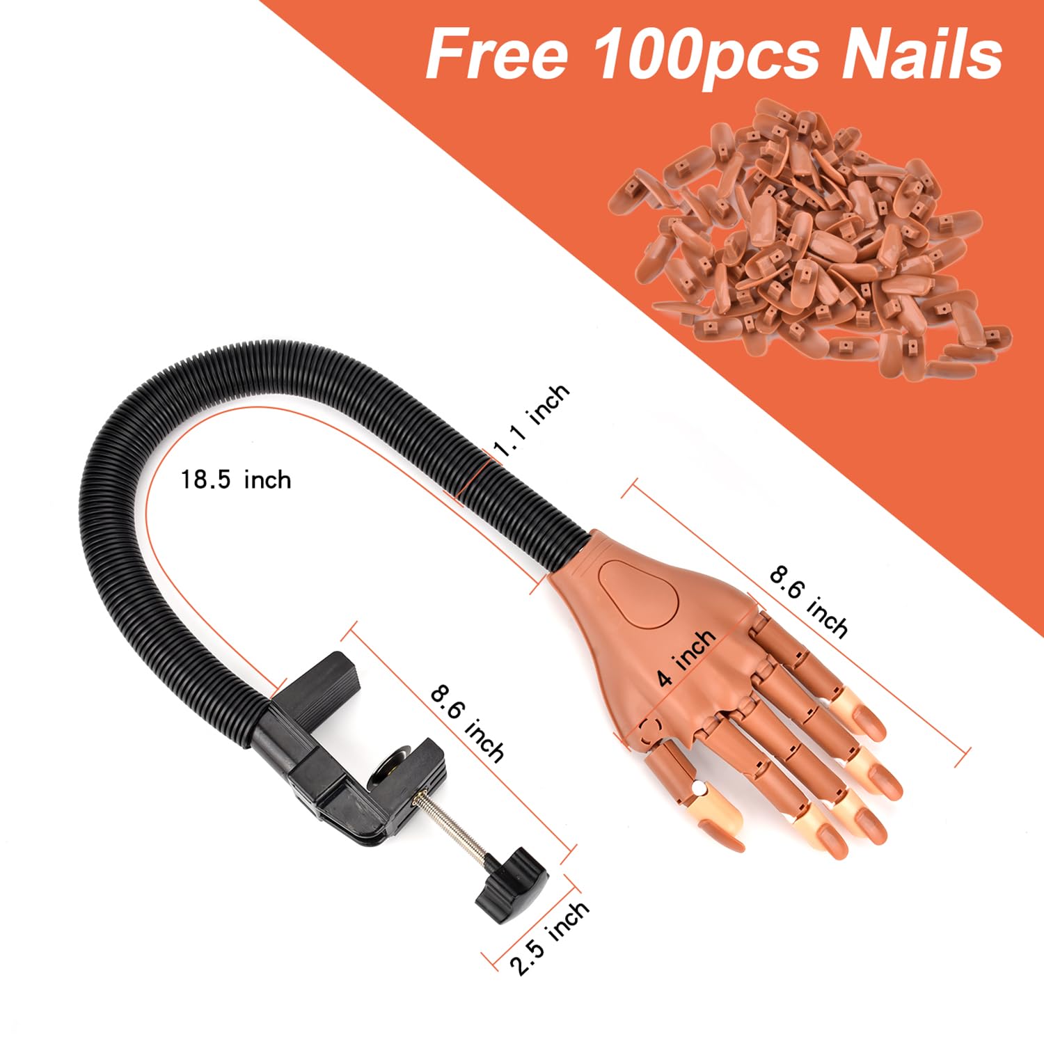 Manicure training tools included with Nxj Infilila practice hand