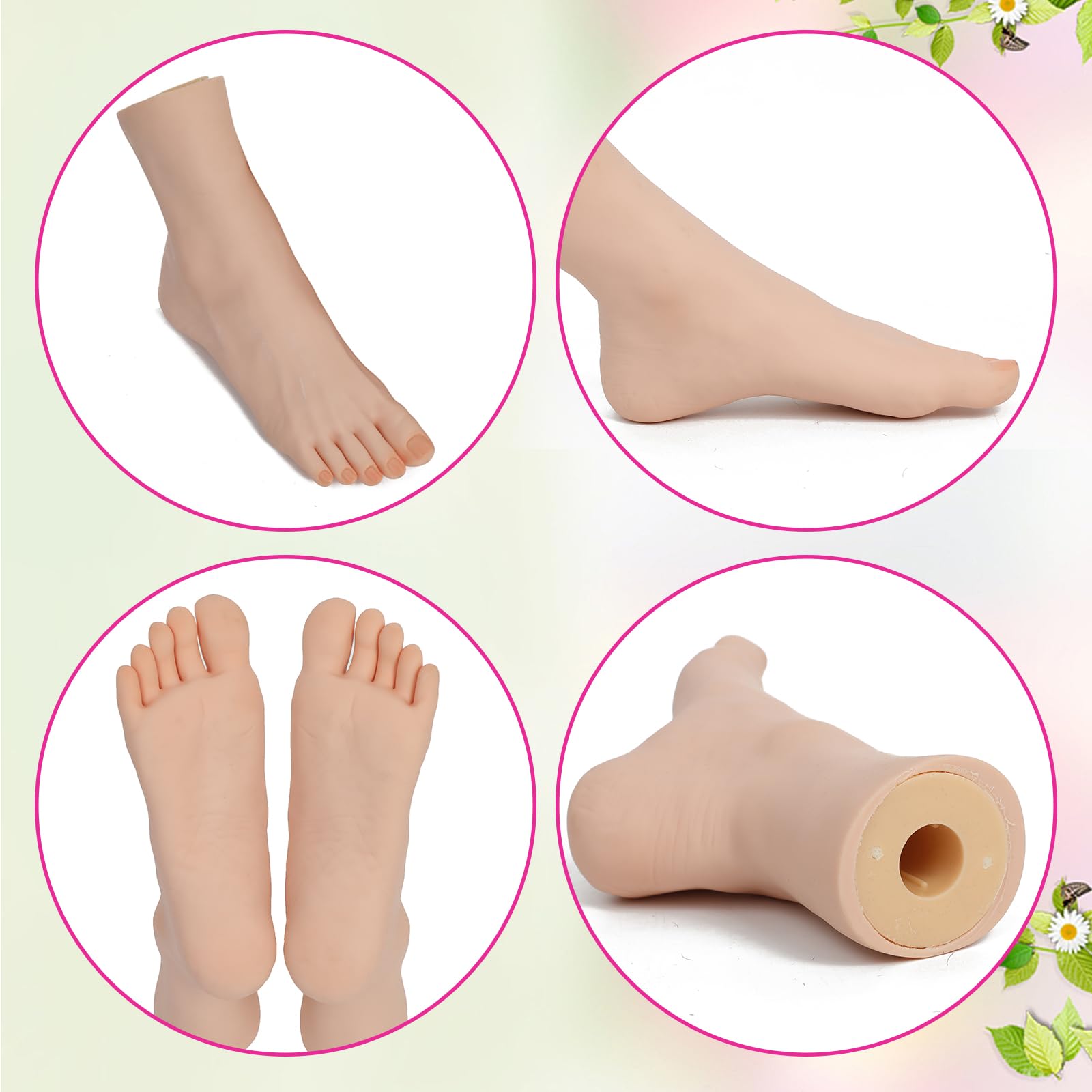 Close up of DXdixiu fake foot for salon nail practice