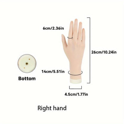 Flexible mannequin hand for professional nail art training