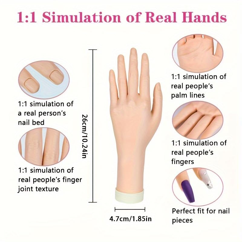 Detailed view of Davinona nail training hand fingers