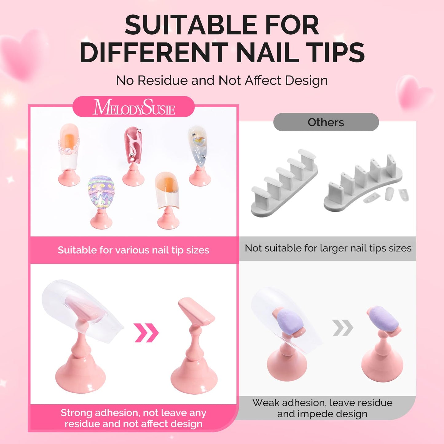 MelodySusie metal nail display base with nail tips attached